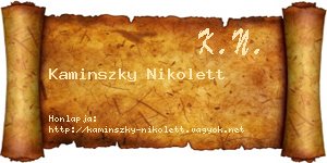 Kaminszky Nikolett névjegykártya